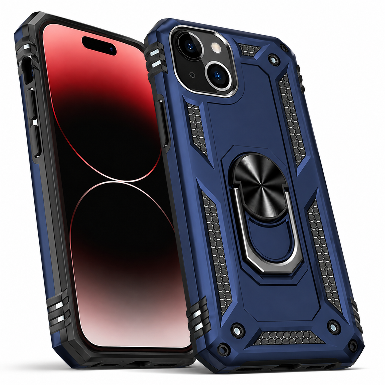 Anti-Drop Matte Hybrid Case for Apple iPhone 14 - Navy