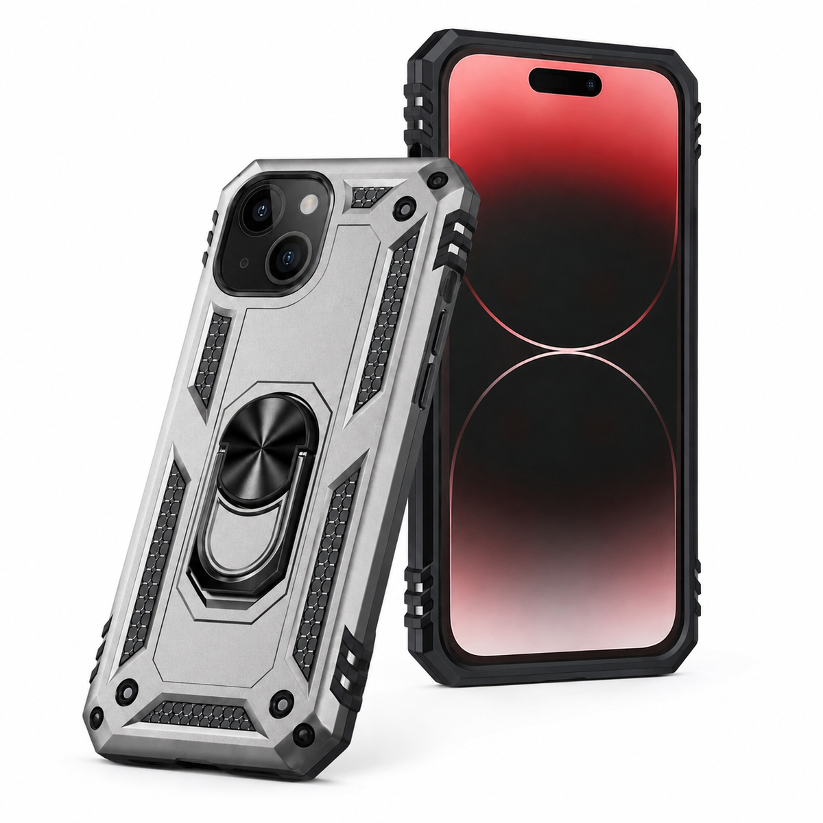 Anti-Drop Matte Hybrid Case for Apple iPhone 15 - Grey