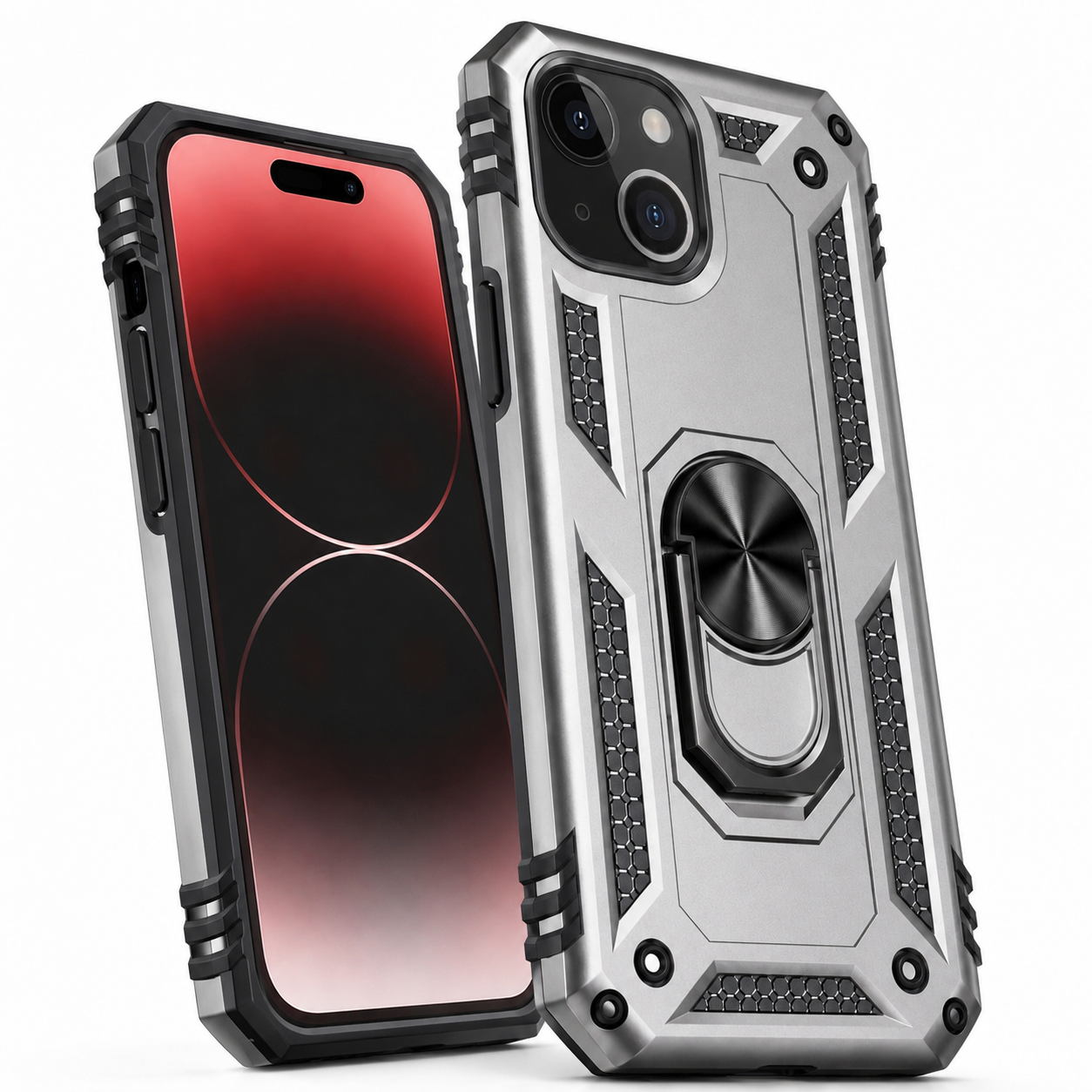 Anti-Drop Matte Hybrid Case for Apple iPhone 15 - Grey