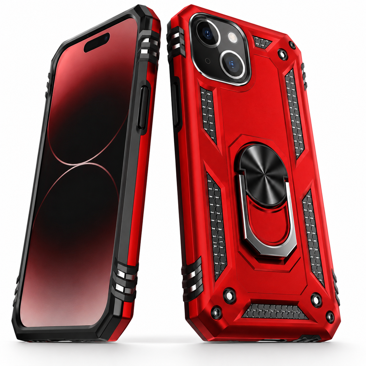 Anti-Drop Matte Hybrid Case for Apple iPhone 13 - Red
