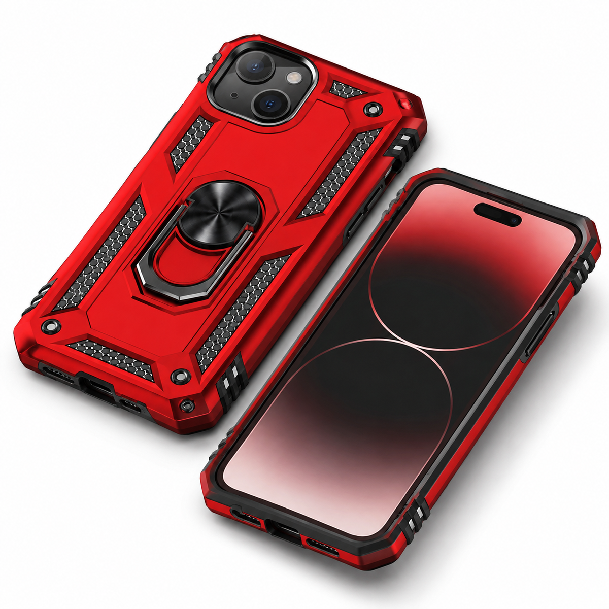 Anti-Drop Matte Hybrid Case for Apple iPhone 14 - Red