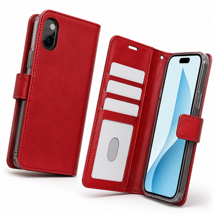 Photo ID Wallet for Apple iPhone 15 - Red