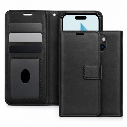 Photo ID Wallet Case for Apple iPhone 15 - Black
