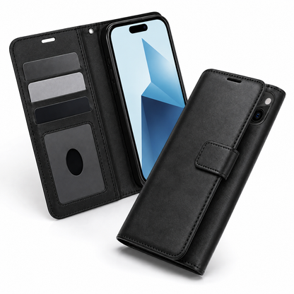 Photo ID Wallet Case for Apple iPhone 15 - Black