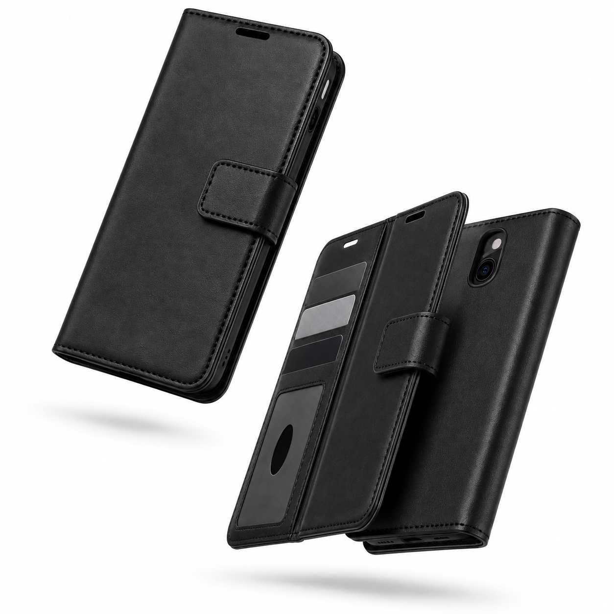 Photo ID Wallet Case for Apple iPhone 15 - Black