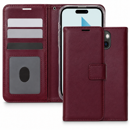 Photo ID Wallet for Apple iPhone 15 - Wine