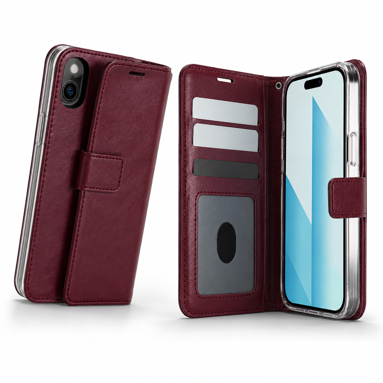 Photo ID Wallet for Apple iPhone 15 - Wine