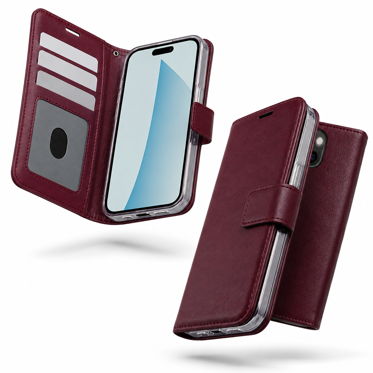 Photo ID Wallet for Apple iPhone 15 - Wine