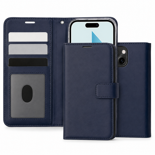 Photo ID Wallet for Apple iPhone 15 - Navy
