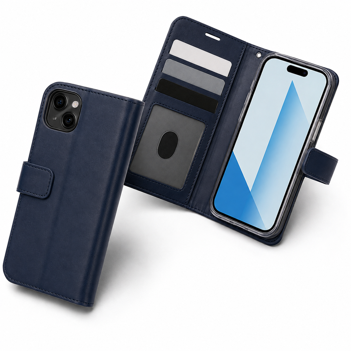 Photo ID Wallet for Apple iPhone 15 - Navy
