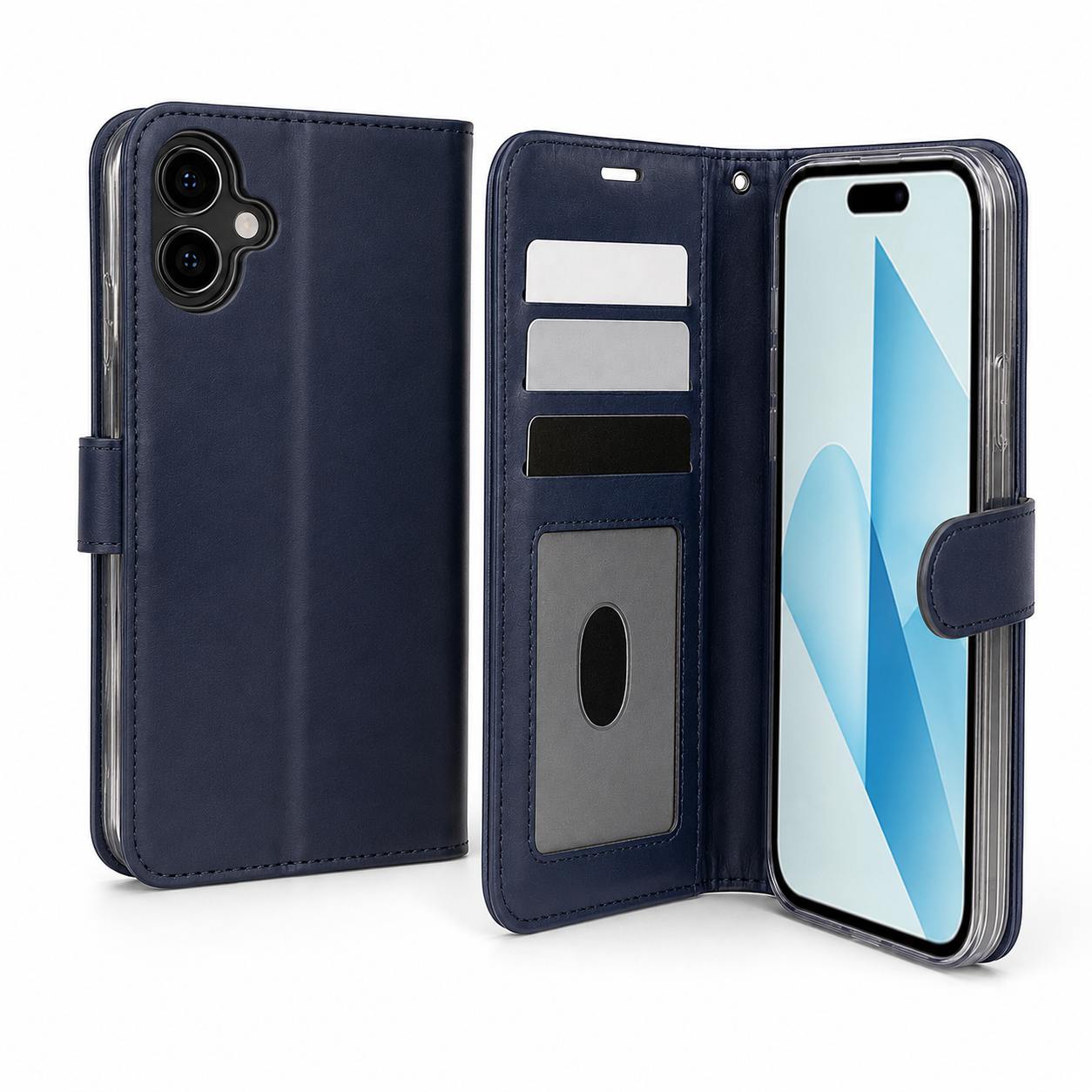 Photo ID Wallet for Apple iPhone 15 - Navy
