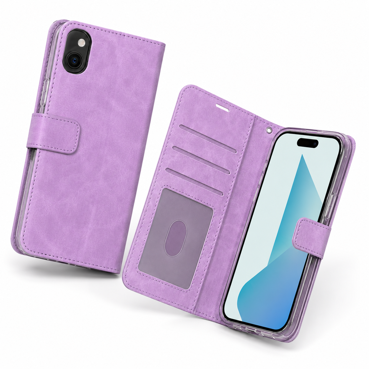 Photo ID Wallet for Apple iPhone 15 - Purple