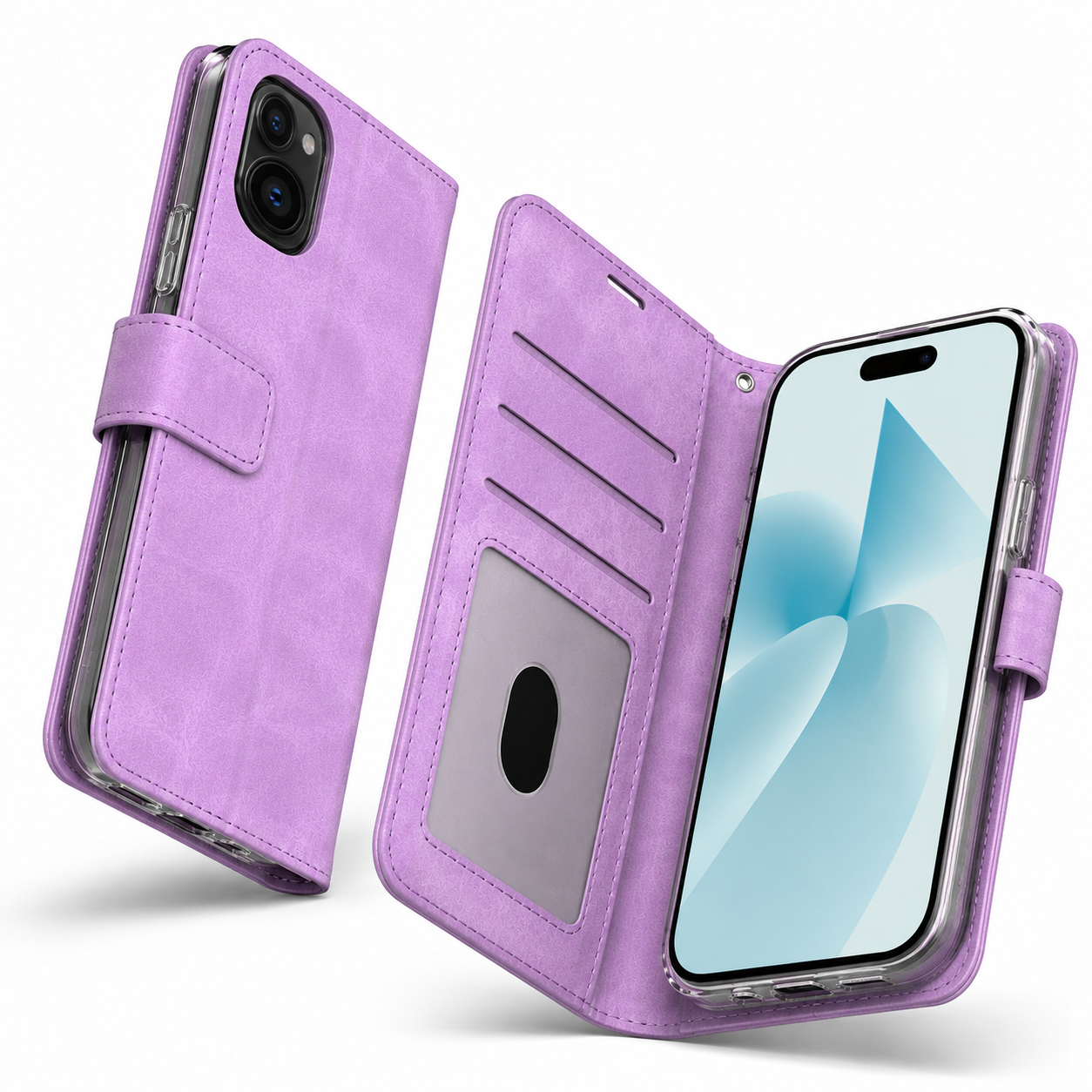 Photo ID Wallet for Apple iPhone 15 - Purple