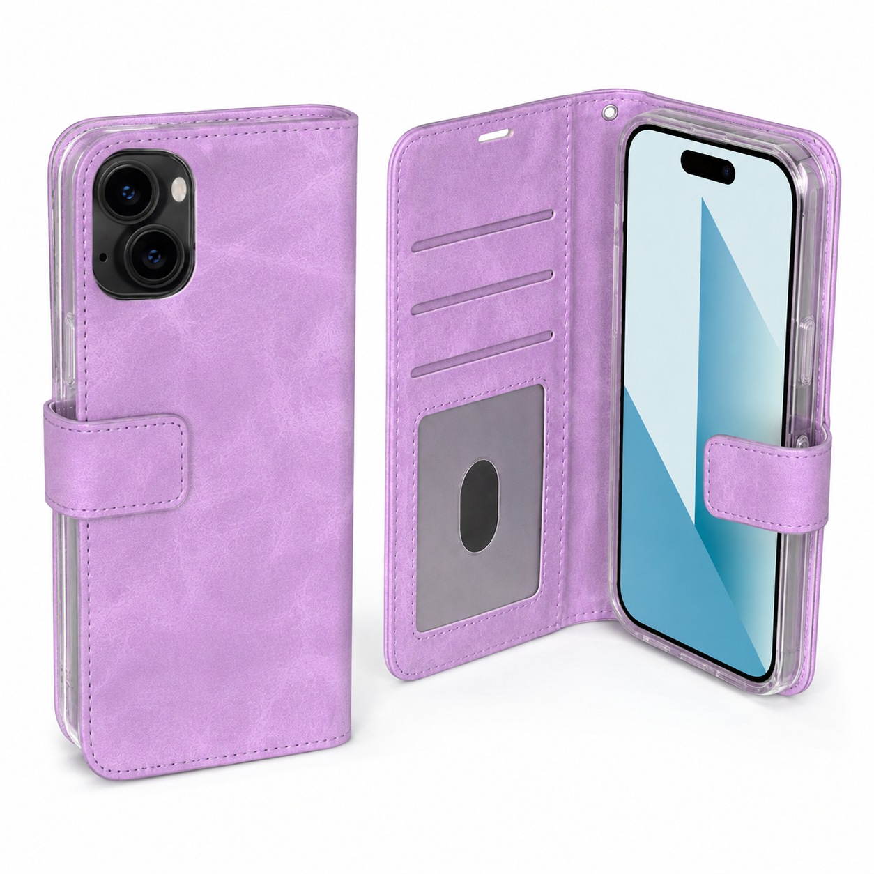 Photo ID Wallet for Apple iPhone 15 - Purple