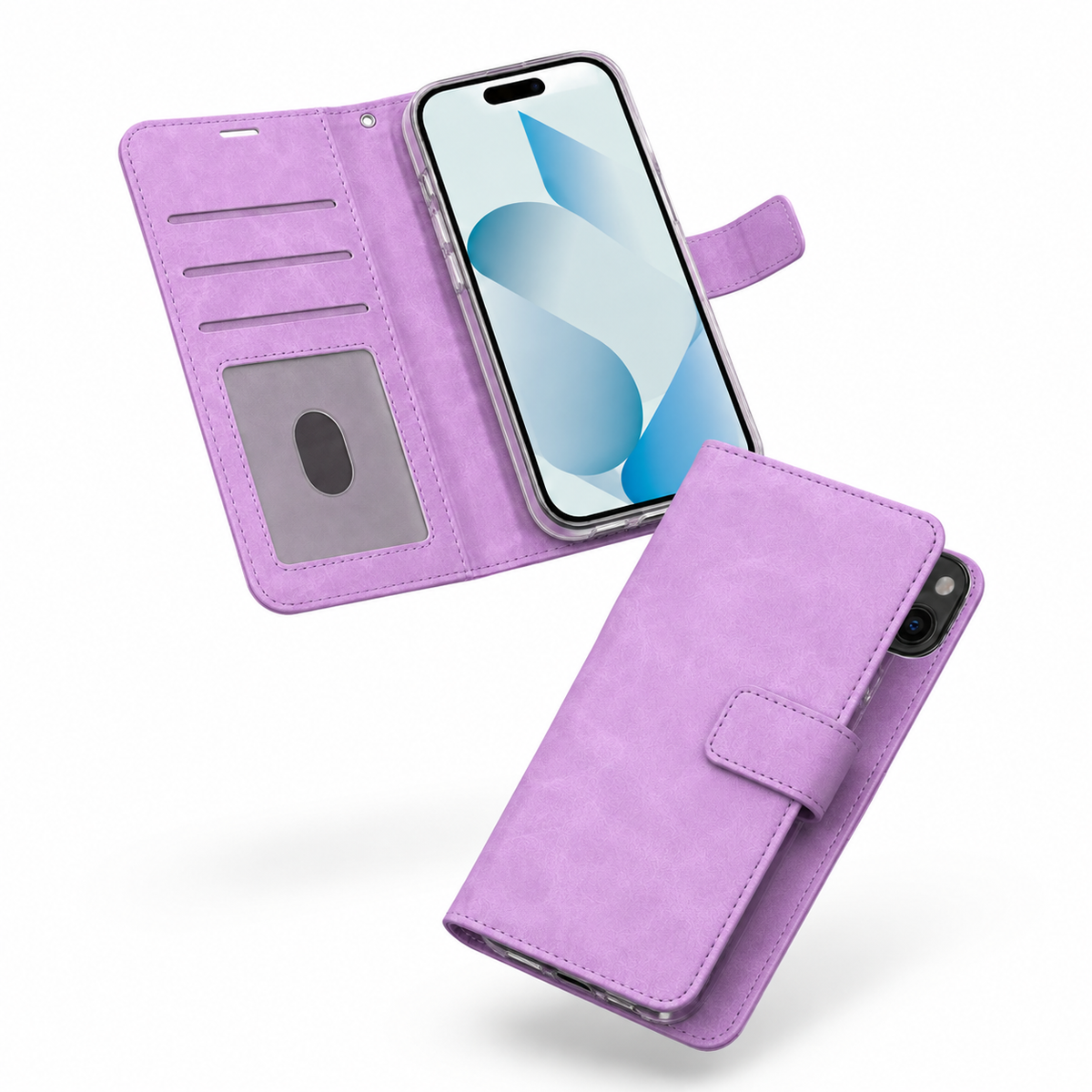 Photo ID Wallet for Apple iPhone 15 - Purple