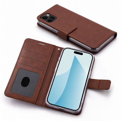 Photo ID Wallet for Apple iPhone 15 - Brown