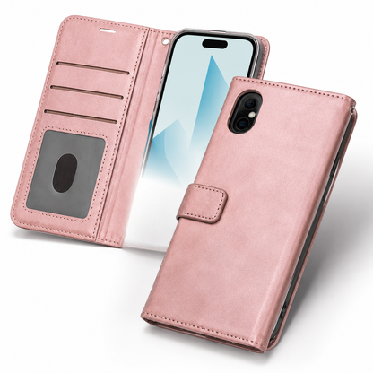 Photo ID Wallet Case for Apple iPhone 15 - Rose Gold
