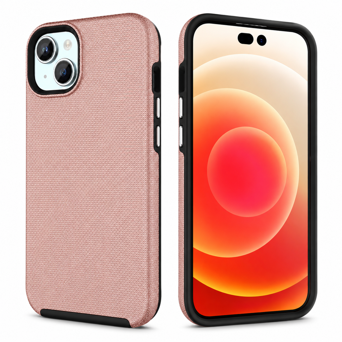 Dotted Comm Case for Apple iPhone 15 - Rose Gold