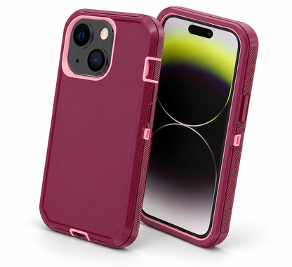 Triple Protection Case for Apple iPhone 15 - Pink Rose