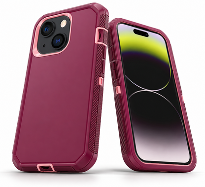 Triple Protection Case for Apple iPhone 15 - Pink Rose