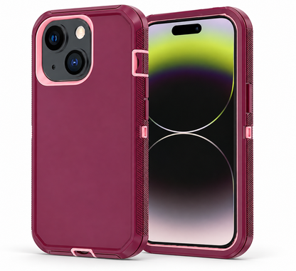 Triple Protection Case for Apple iPhone 15 - Pink Rose