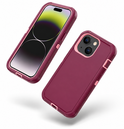 Triple Protection Case for Apple iPhone 15 - Pink Rose
