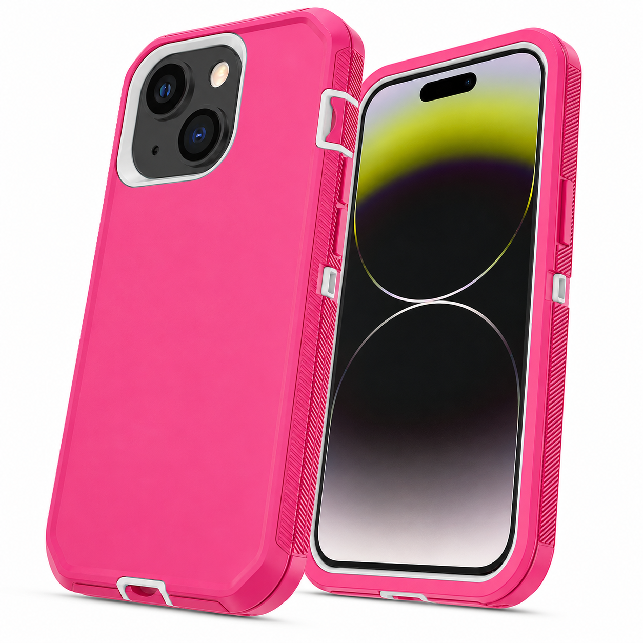 Triple Protection Case for Apple iPhone 15 - Hot Pink