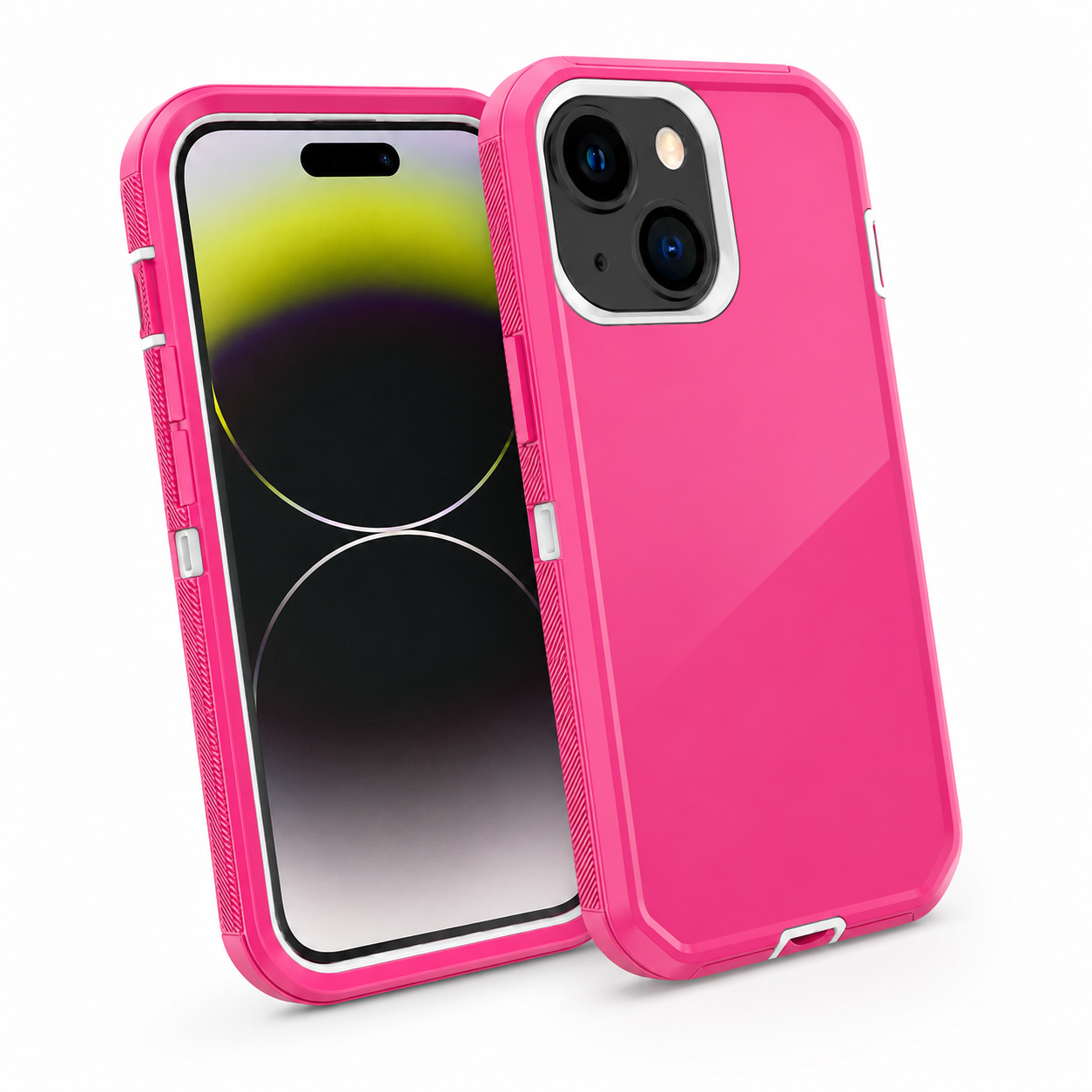 Triple Protection Case for Apple iPhone 15 - Hot Pink