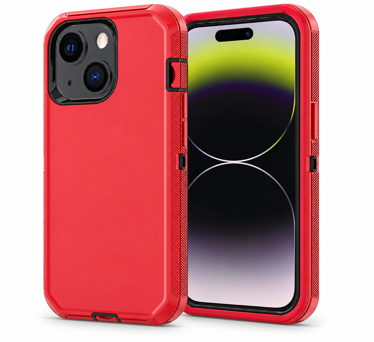 Triple Protection Case for Apple iPhone 15 - Red