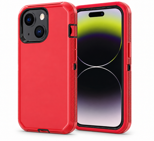 Triple Protection Case for Apple iPhone 15 - Red