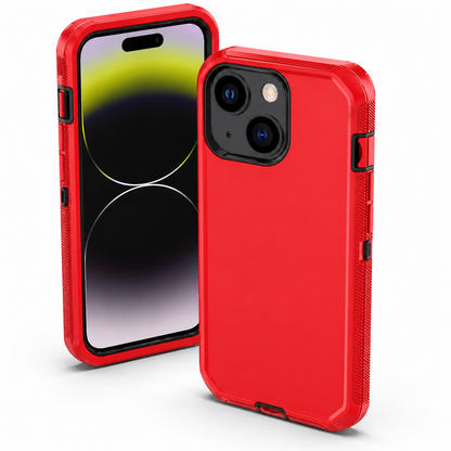 Triple Protection Case for Apple iPhone 15 - Red