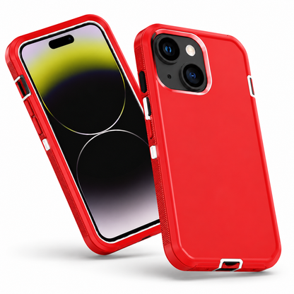 Triple Protection Case for Apple iPhone 15 - Red
