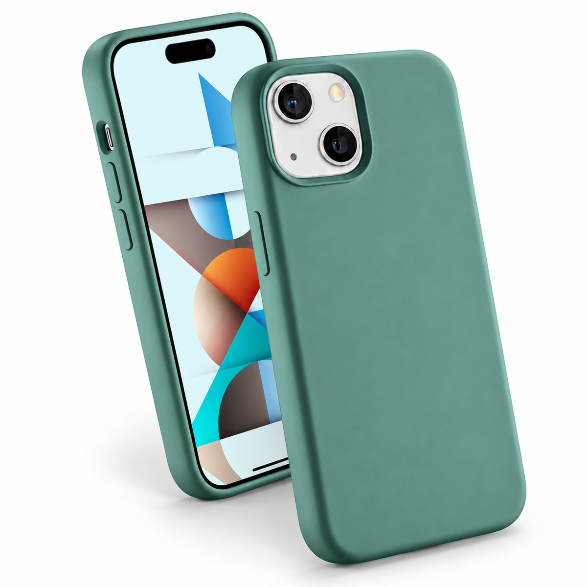 Premium Liquid Silicone Case for Apple iPhone 15 - Midnight Green