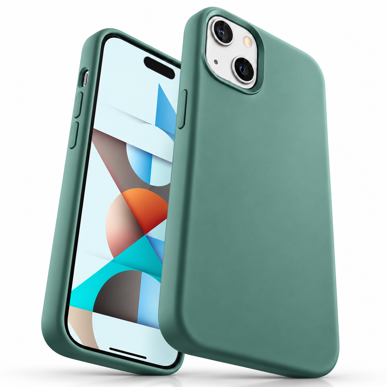 Premium Liquid Silicone Case for Apple iPhone 15 - Midnight Green