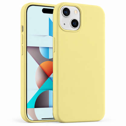 Premium Liquid Silicone Case for Apple iPhone 15 - Yellow