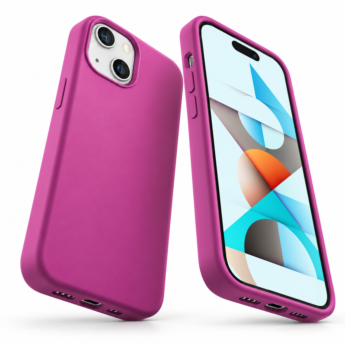 Premium Liquid Silicone Case for Apple iPhone 15 - Hot Pink