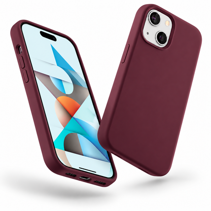Premium Liquid Silicone Case for Apple iPhone 15 - Wine