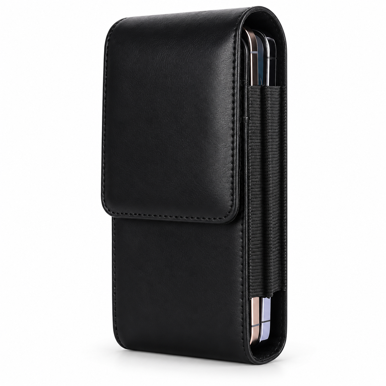 Black Belt Pouch Vertical w/ Metal Clip S611V for Apple iPhone 15