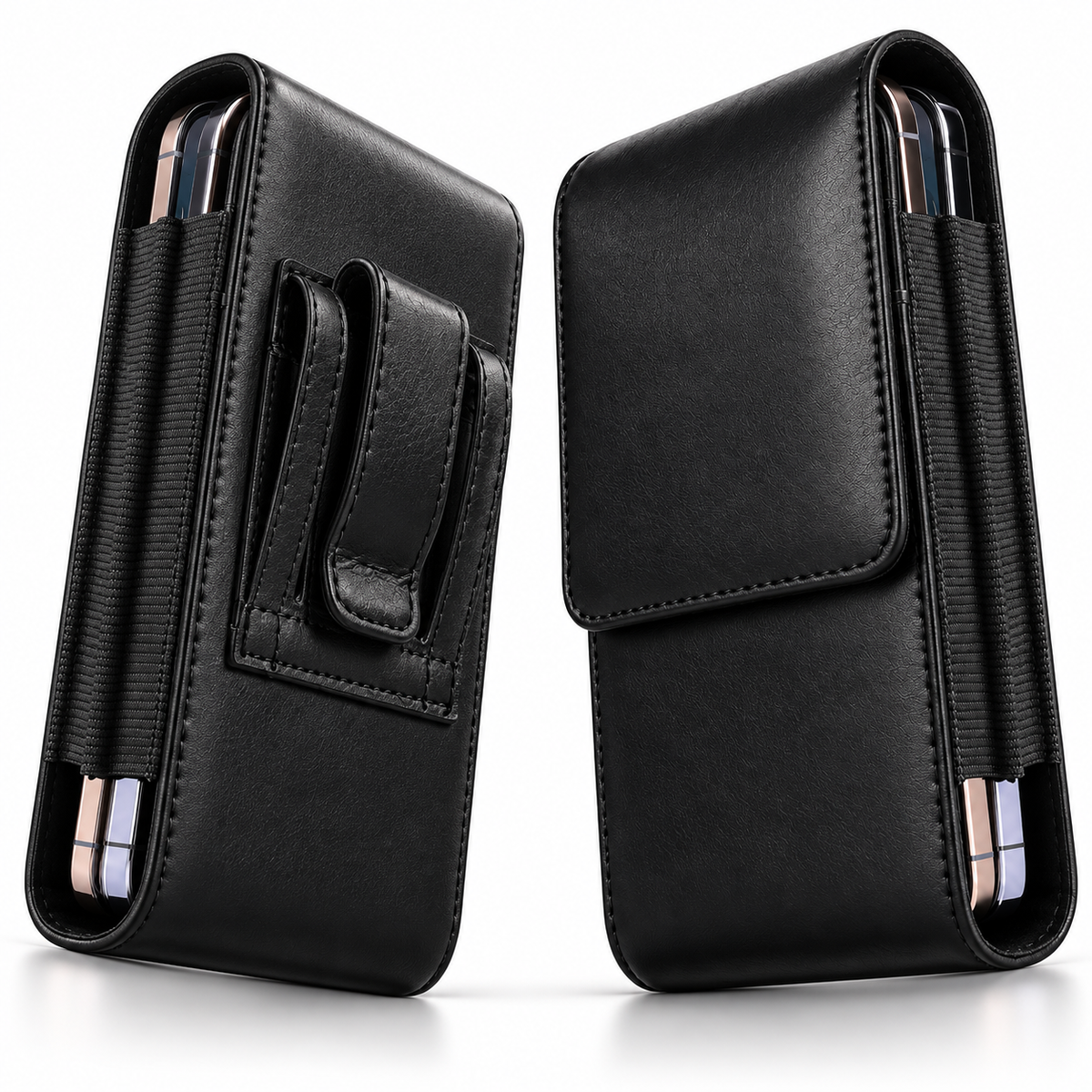 Black Belt Pouch Vertical w/ Metal Clip S611V for Apple iPhone 15