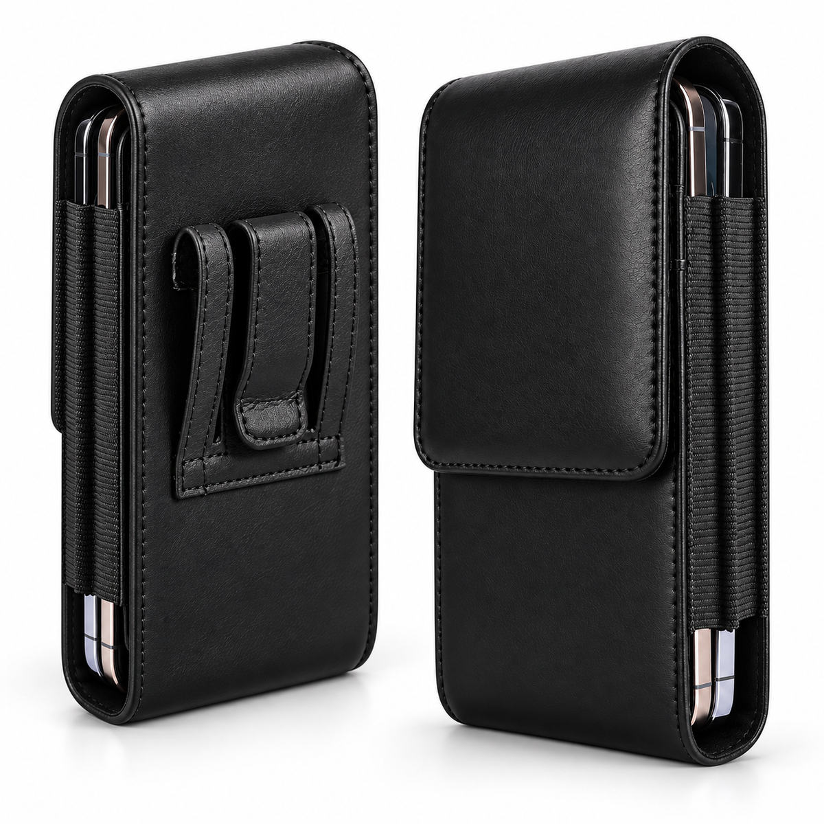 Black Belt Pouch Vertical w/ Swivel Clip S613V for Apple iPhone 15