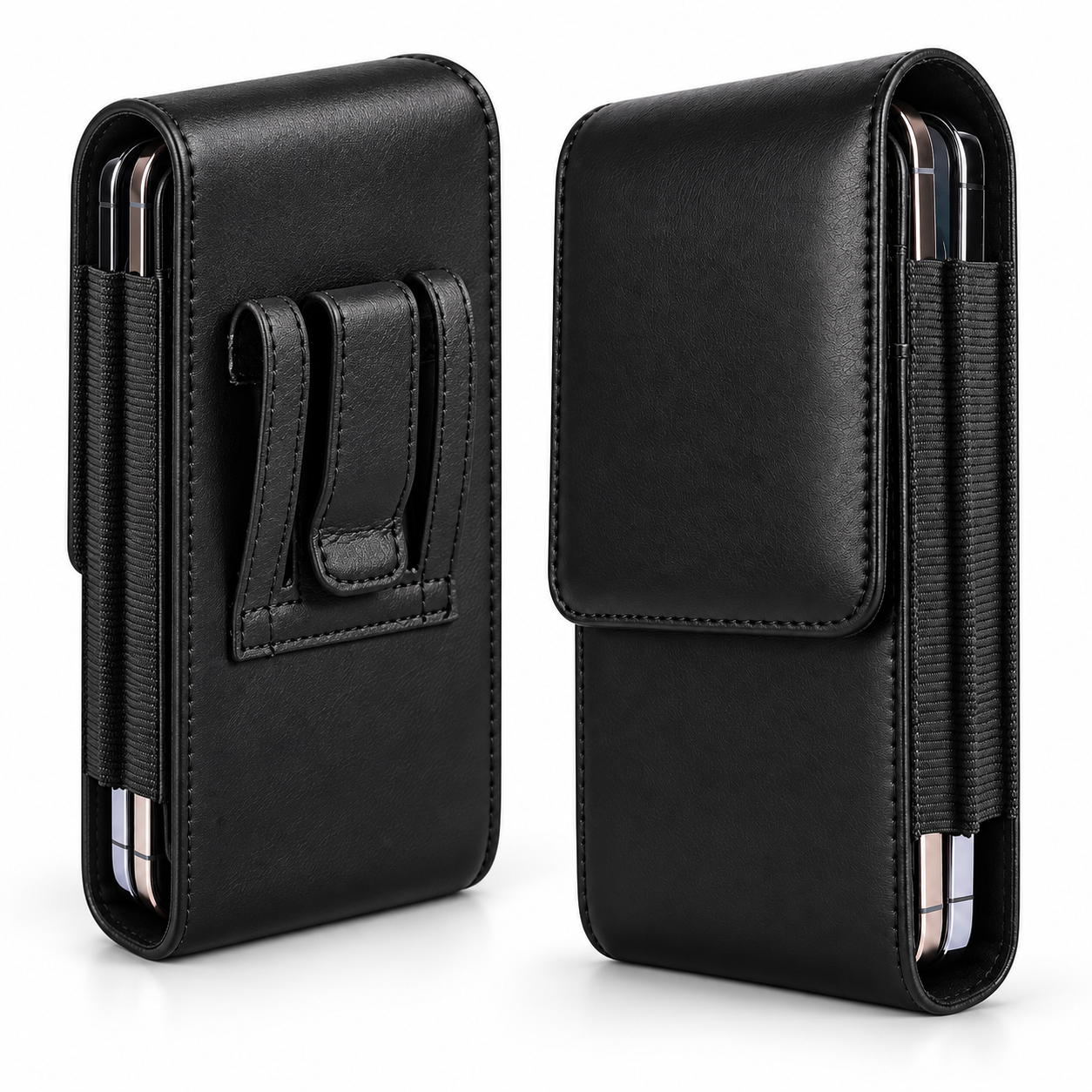 Black Belt Pouch Vertical w/ Metal Clip S609V for Apple iPhone 15