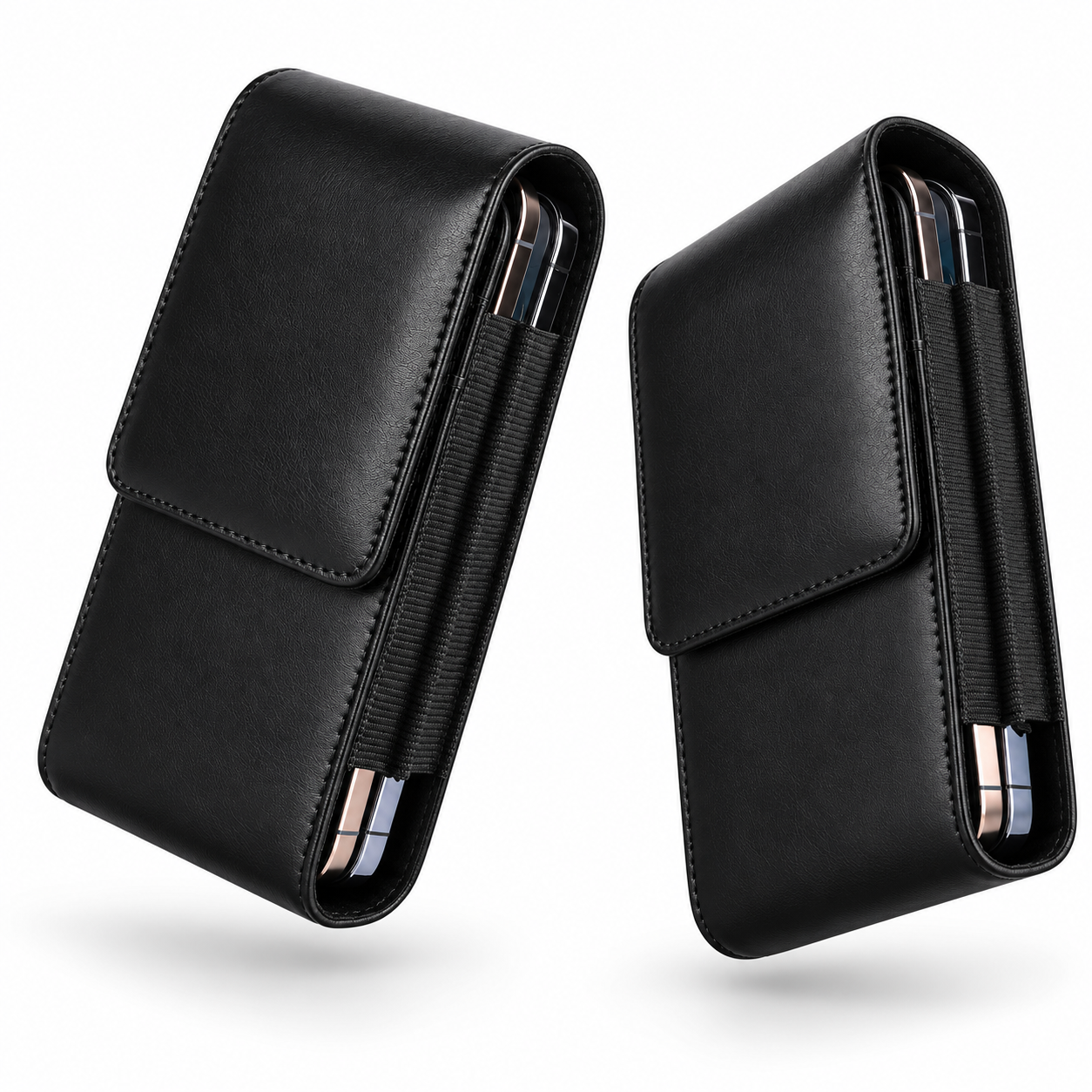 Black Belt Pouch Vertical w/ Metal Clip S611V for Apple iPhone 15