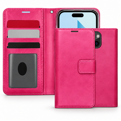 Photo ID Wallet for Apple iPhone 15 - Hot Pink