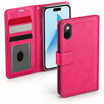 Photo ID Wallet for Apple iPhone 15 - Hot Pink