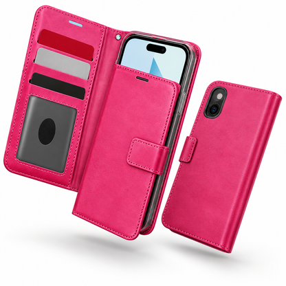 Photo ID Wallet for Apple iPhone 15 - Hot Pink