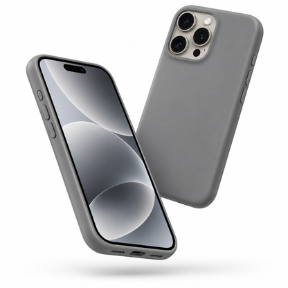 Premium Liquid Silicone Case for Apple iPhone 13 Pro Max - Grey - side profile product view