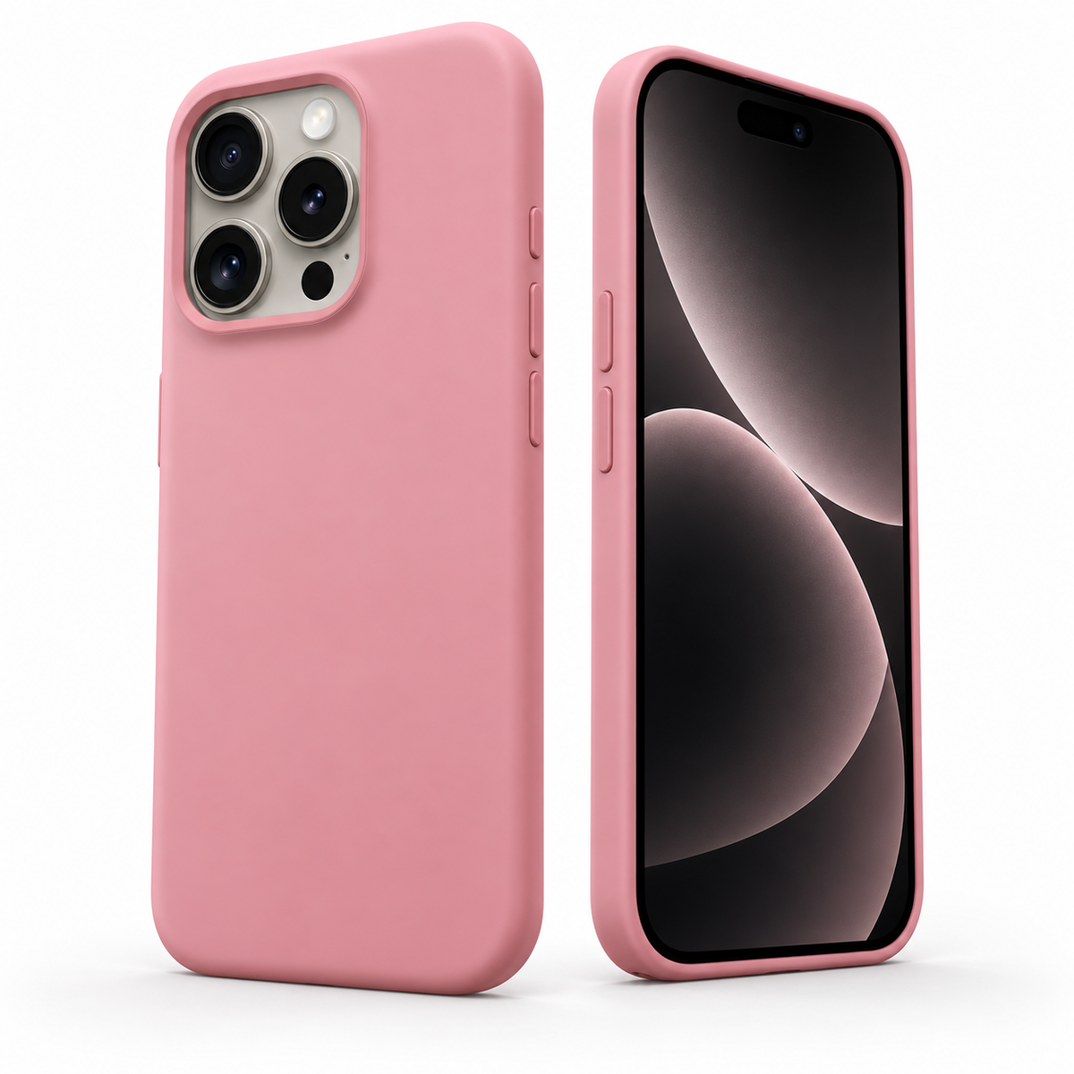 Premium Liquid Silicone Case for Apple iPhone 14 Pro - Light Pink - angled product view