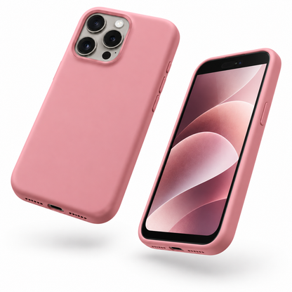 Premium Liquid Silicone Case for Apple iPhone 14 Pro Max - Light Pink - close-up design view