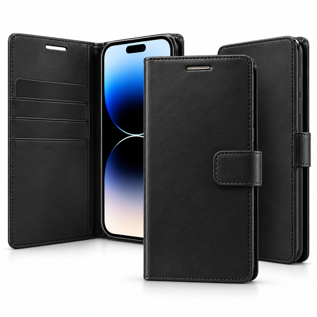 Goospery BlueMoon Wallet Case for Apple iPhone 15 - Black