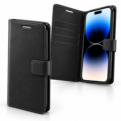 Goospery BlueMoon Wallet Case for Apple iPhone 15 - Black